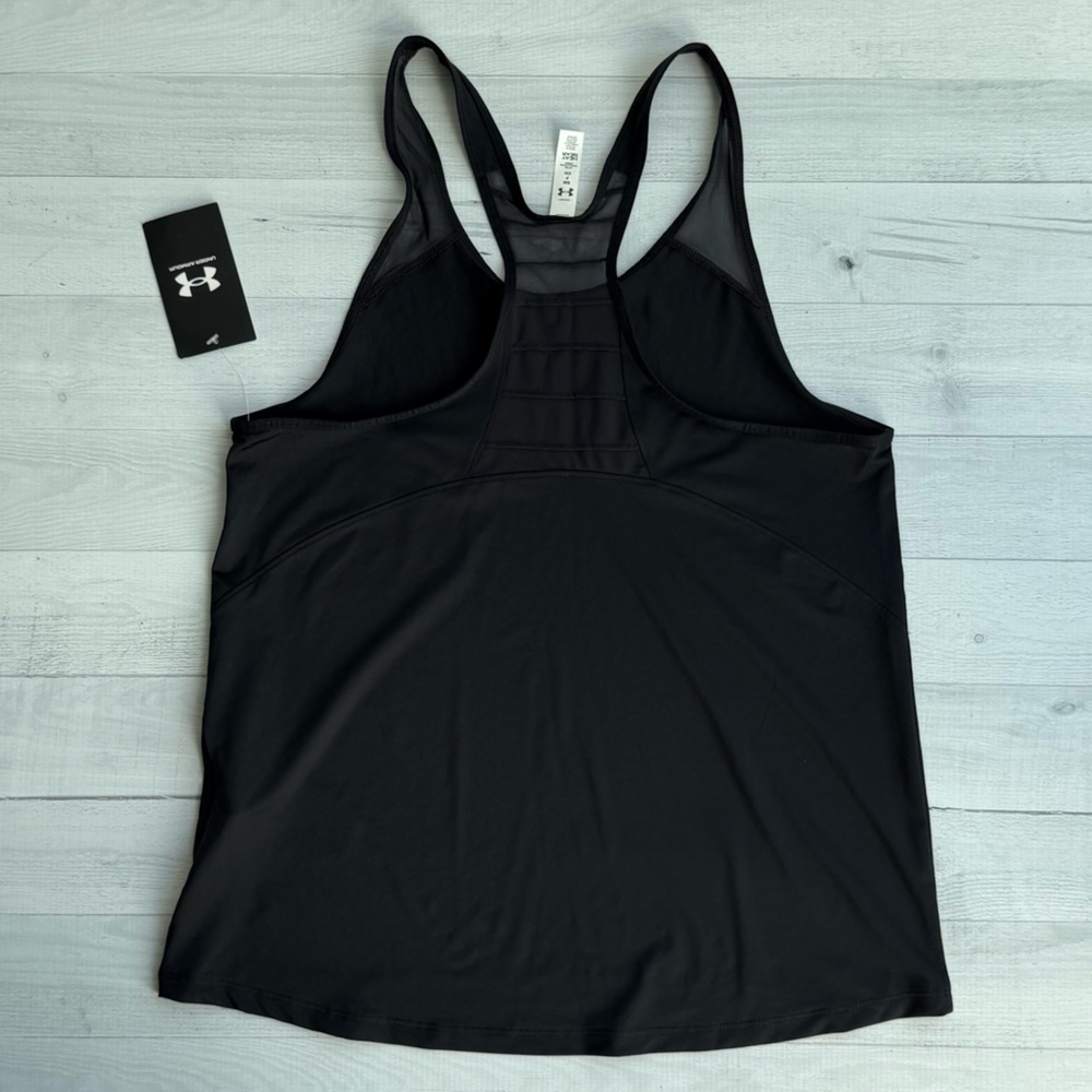 NWT Under Armour Black Racerback Heatgear Athletic Tank Size S - Picture 2 of 3